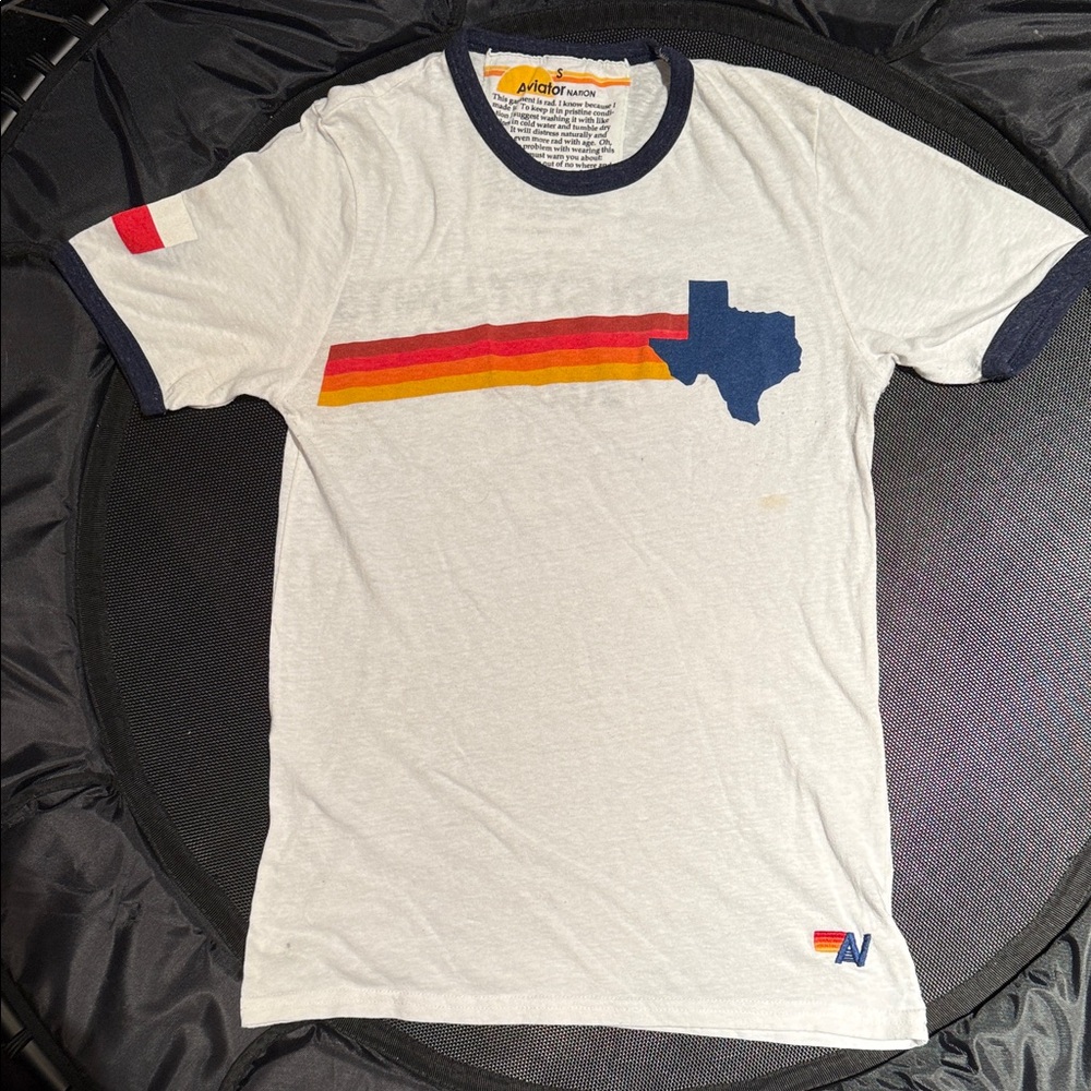Aviator Nation Texas Graphic Tee - White with Red, Orange, and Blue